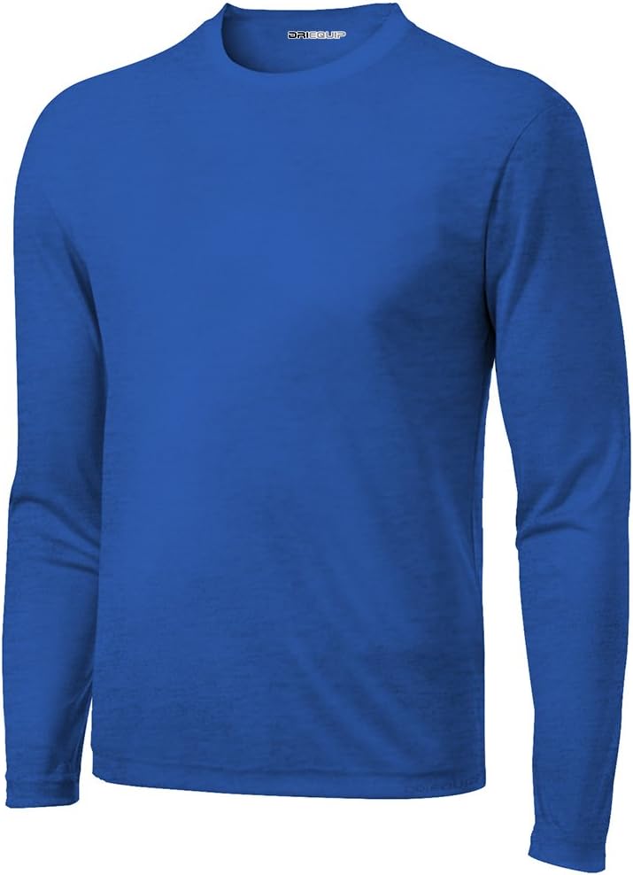 DRIEQUIP Moisture Wicking Cotton Soft Touch Long Sleeve Tee Sizes XS-4XL