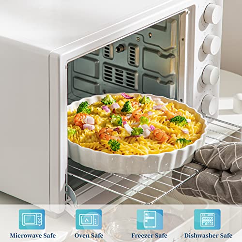 image for LOVECASA Porcelain Quiche Baking Dish,10 Inch Reusable Pie Pan Quiche 