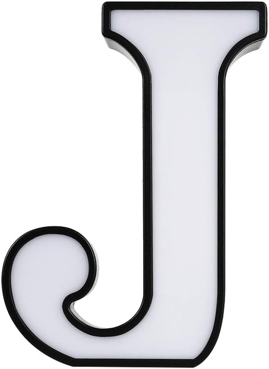 Garneck LED Letter J Night Light Alphabet J Lamp Letters LED Shape Light Bedroom Decor Battery Operated Birthday Wedding Party Decor