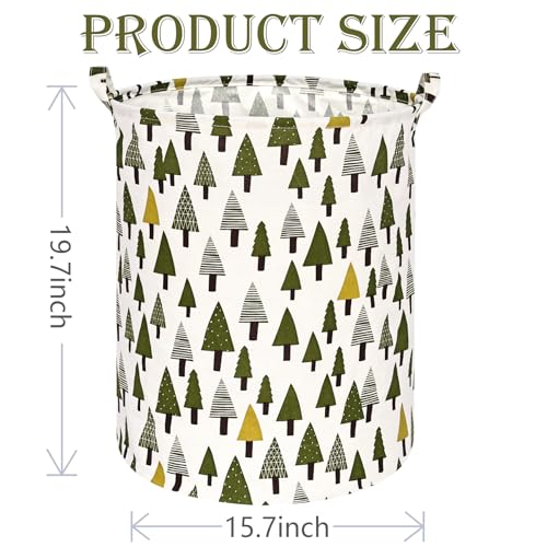 Image of Collapsible Kids Laundry Basket Clothes Hamper, Foldable Storage Organizer Bin, Toy Clothes Storage with Handles for Boys Girls Bedroom, Room Decor Christmas Tree