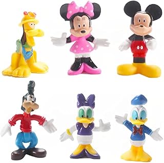 Mickey Cake Toppers,6PCS Mickey Figures Party, Anime Action Figures Cake Toppers,Cartoons Cupcake Figurine For Kids Birthday Baby Shower Mickey Theme Party Supplies (TDD1006A)
