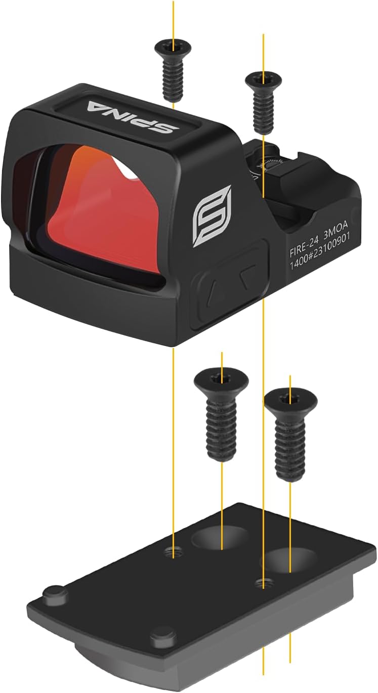 Spina Optics RMSC to S-FR Adapter Plate for G43X（not for Other Type） Pistols Red Dot Plate | Compatible with S-FR Footprint Red Dots