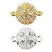 LolliBeads (TM) Crystal Shamballa Style Bling Rhinestone Pave Ball Magnetic Beads Clasp for Bracelet Necklace Jewelry, 12 mm Gold/Silver Plated 10 Sets