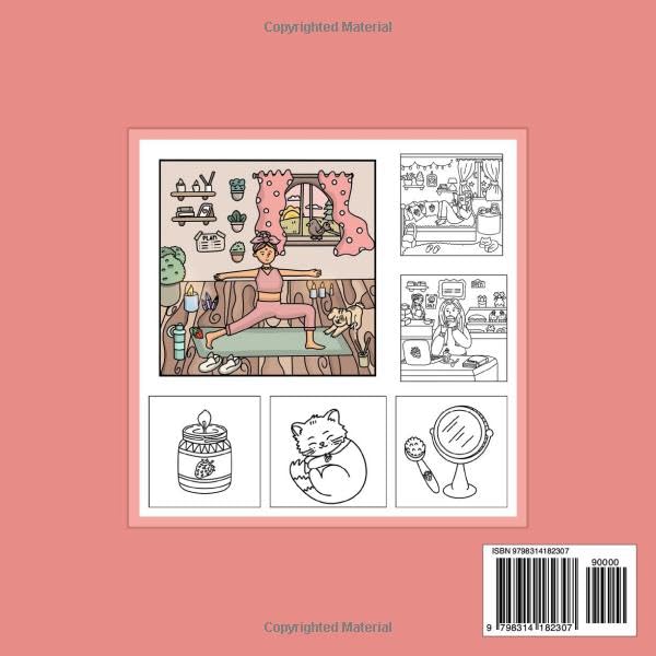 Self Care Girl: Cute Self Love Therapy Coloring Book: Cozy, Relaxing and Inspirational Moments for Adults and Teens image 3