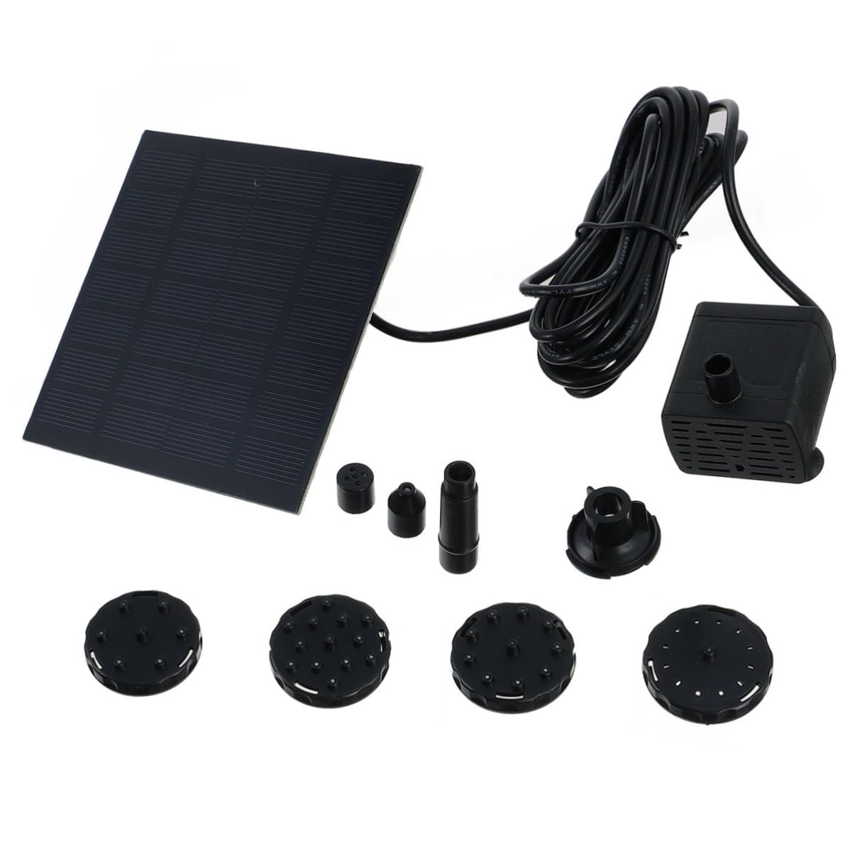 Garneck Solar Fountain Pump for Garden Bird Bath Floating Water Pump 6 Patterns Solar-powered Easy to Use