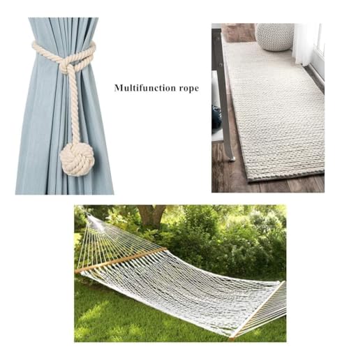 Image of VNQ Strong Cotton Rope 1 Inch Thick Rope for Decor, Hanging, Tug of War ETC Heavy Duty Natural Ropes Multi Purpose Use Thick Ropes for Multi Uses Moti Rassi Compatible Macrame Thread Cord (20 FEET)