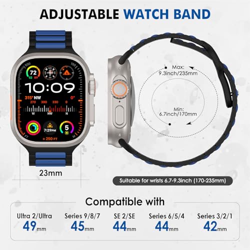 MoKo-Sport-Bands-Compatible-with-Apple-Watch-Ultra-2Ultra-Band-Apple-Watch-Bands-for-Men-Women-49mm-45mm-44mm-42mmSilicone-Replacement-Strap-for-iWatch-Series-9-8-7-6-5-4-SE-Ultra-2-1-BlueBlack 51pvssAirnL