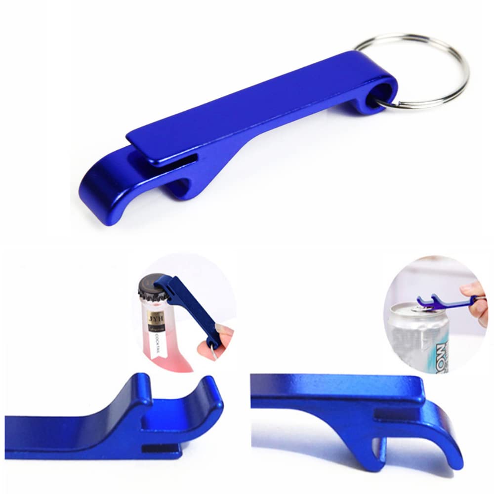 2 Portachiavi Apribottiglie In Alluminio - Multiuso Leggeri - Regalo Uomo Donna - Argento E Nero