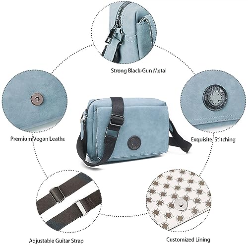Image of AFKOMST Woven Crossbody Bags for Women Small Boho Purse with Roomy Space | Vegan Leather Camera Bag; Lightweight; Fits iPad mini, Long Wallet; Hands-Free Everyday