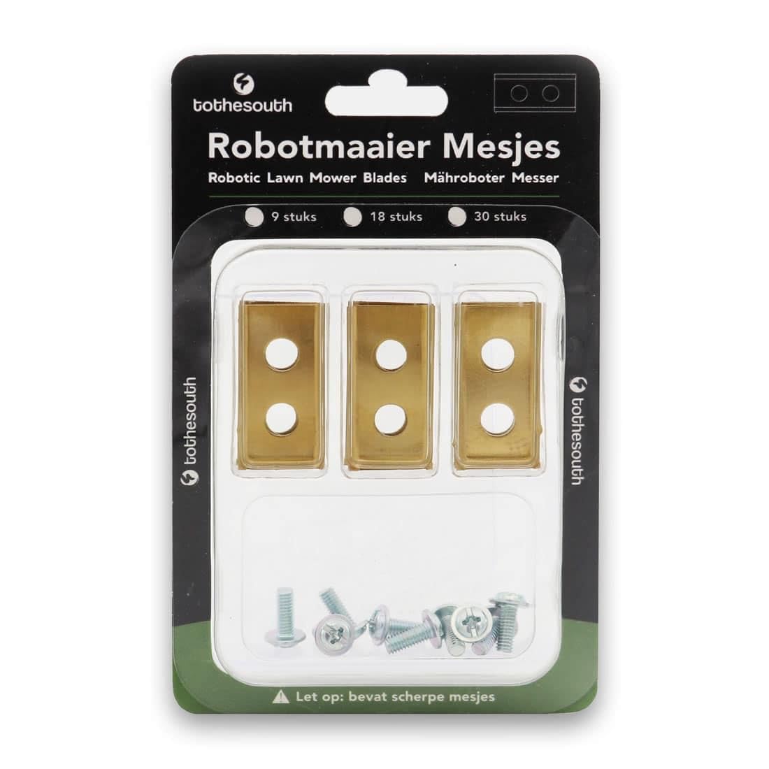 60x To the South® Robot cortacésped cuchillas de titanio adecuadas para cortacéspedes Scheppach - 60 unidades