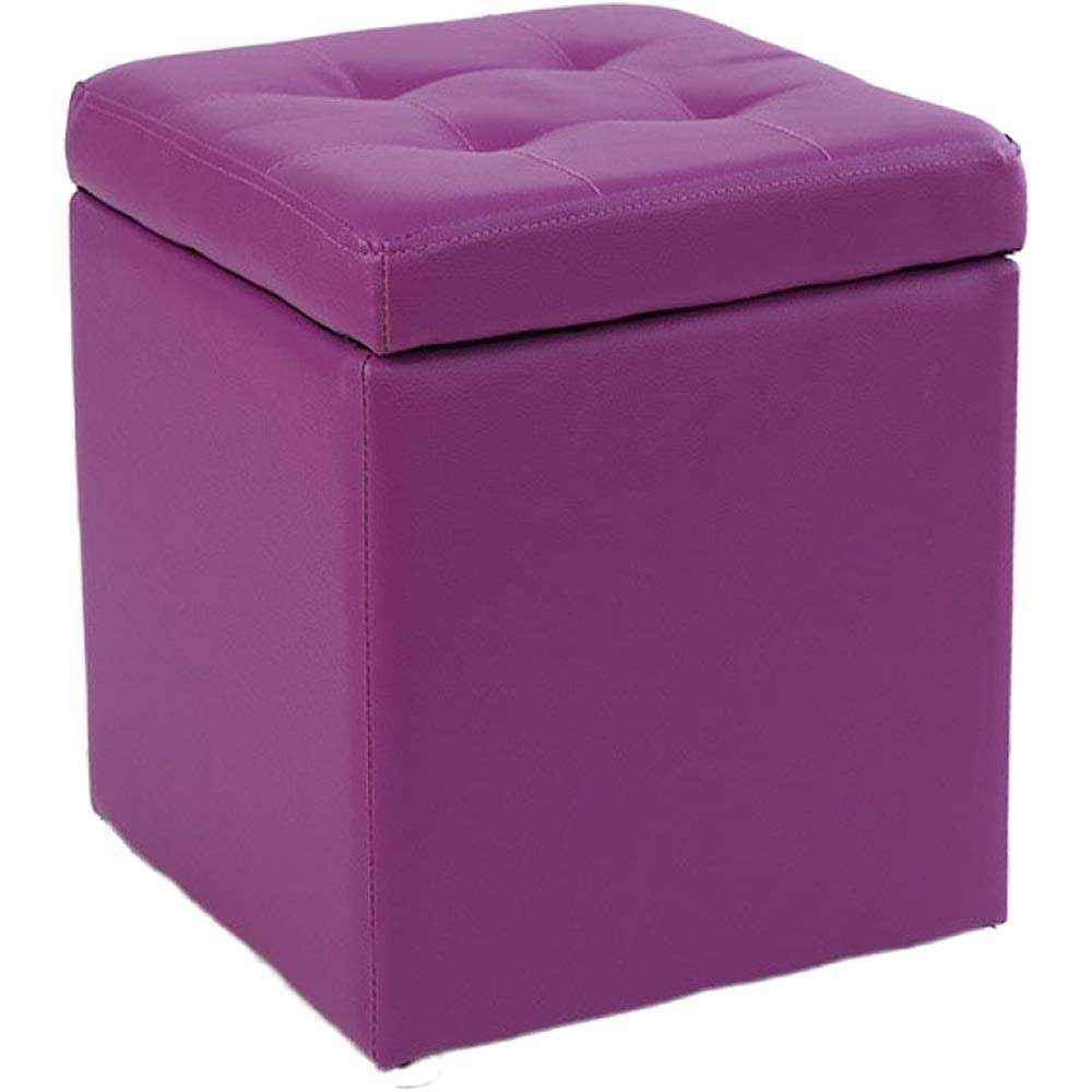 Pouf cube en cuir avec rangement compact pour salon et maison