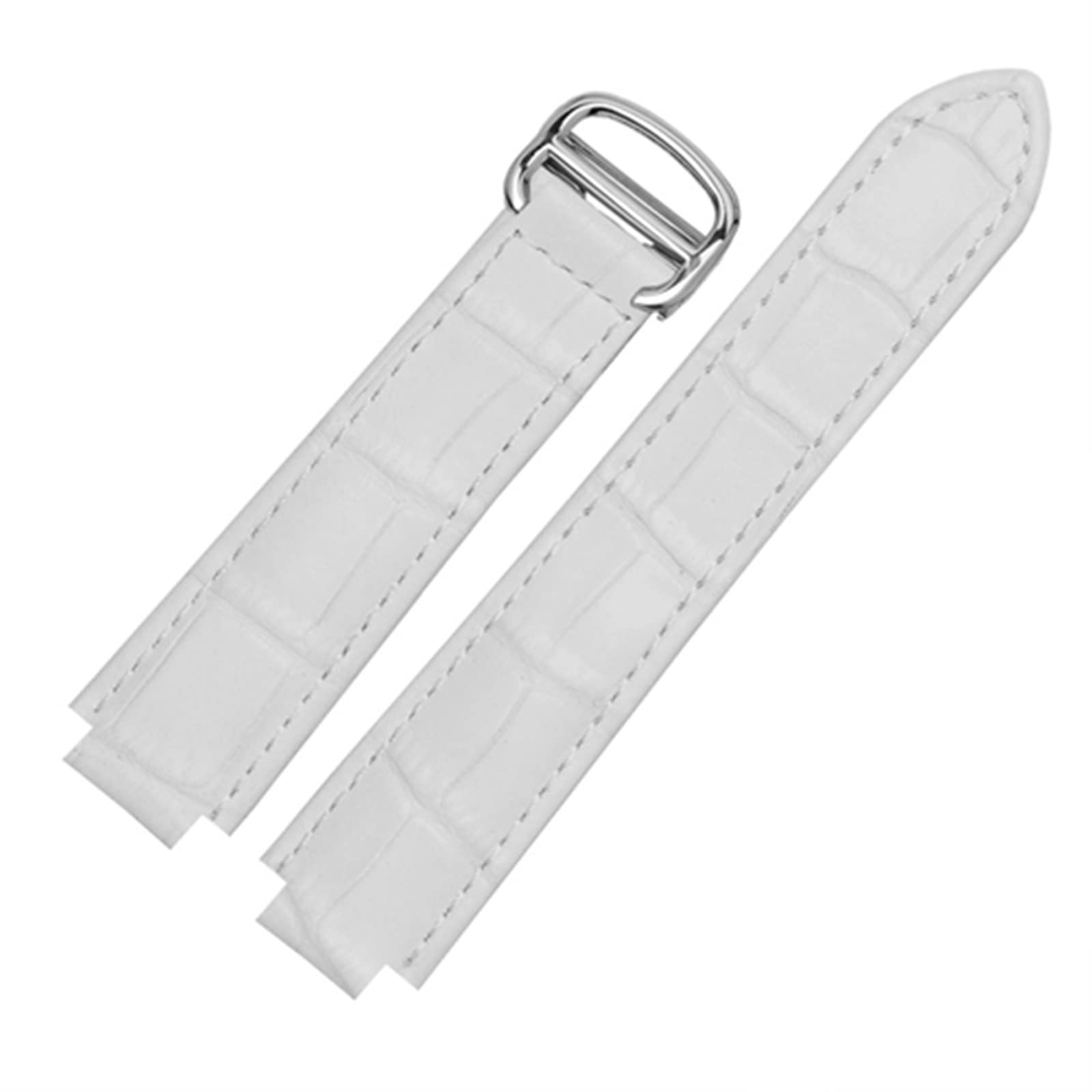 Correa de cuero para Cartier pulseras de reloj blanco 18x11mm 7
