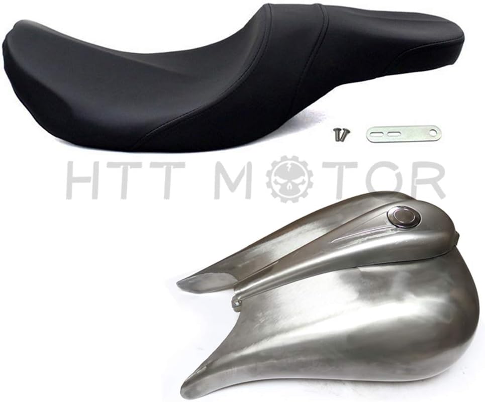 XKMT-Replacement Compatible With Indented 7.2 gallon Stretched Gas Fuel Tank and Seat Kit Compatible With 2003-2007 Harley Electra Glide Road King Street Glide Road Glide [B07GQBJVM9]