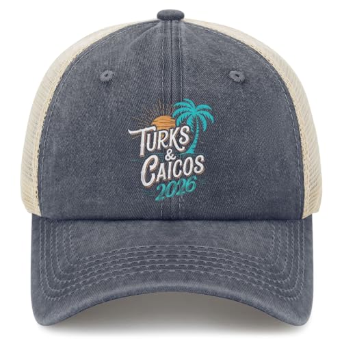 Girls Trip Turks and Caicos 2026 Hat for Womens Fashion Washed Distressed