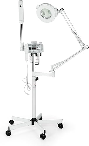 Salonsunny 3 en 1 Profesional Vaporizador facial y lámpara LED de aumento y equipo de spa esteticista de alta frecuencia