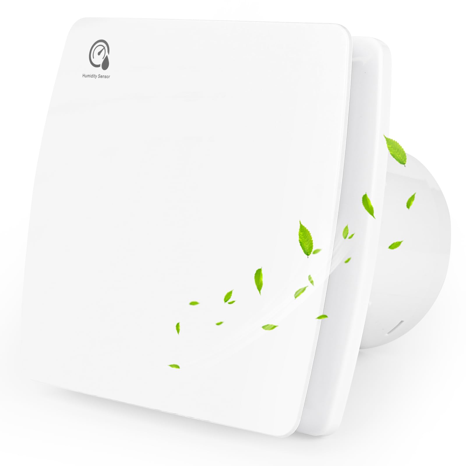 Extractor de Baño con Sensor de Humedad y Temporizador, Extractor de Baño Silencioso, 100mm Ventilador Extractor de Aire Antirretorno, Ventilador Baño con Válvula Anti Retorno, IPX4