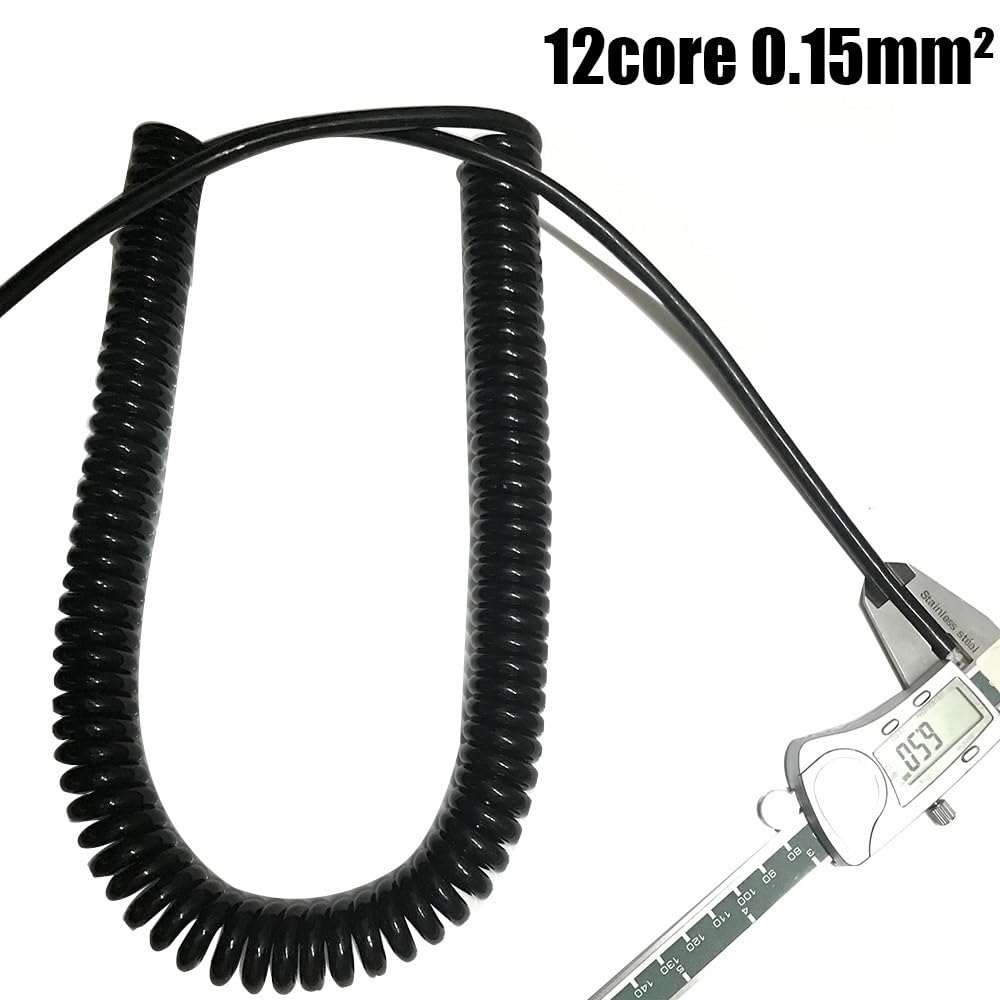 Cavo a Molla, Bobina Retrattile for Cavo schermato Multi-Core for Macchina CNC Cavo codificatore for volantino elettronico(12core 0.15mm,Undraw 2.5meter)