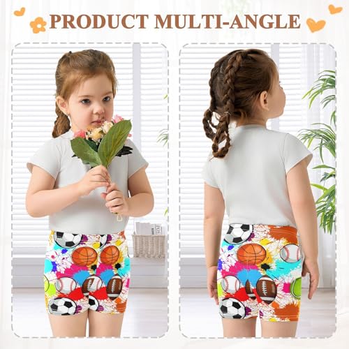 Sports Ball Colorful Girls Bike Shorts Girl Clothes Toddler Under Dress Dance Shorts for Sports,4T4