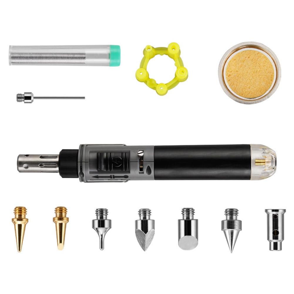 Littimoon Cordless Gas Soldering Iron Heat Blower Torch Self- Instant Adjustable Flame Control Welding Tool