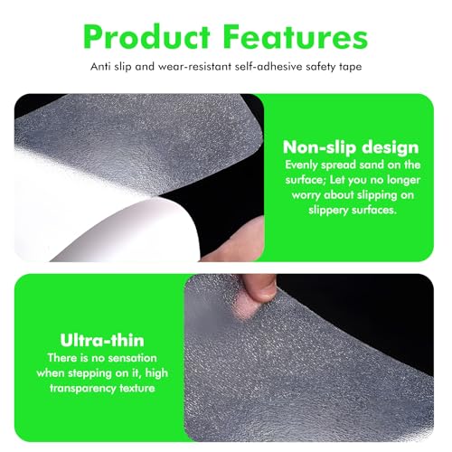 15 Stück Treppenstufen Matten Antirutschmatte, 15 x 80 cm Transparent Stufenmatten Selbstklebend, Antirutschstreifen Treppe Set, Antirutsch Treppen Rutsche Selbstklebend für Holzstufen Klebeband Pads