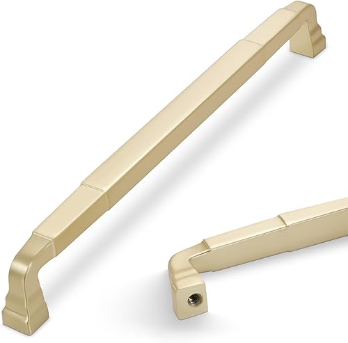 COTYKILEY Paquete de 10 manijas de gabinete de latón cepillado de 7.5 pulgadas (7.559 in) de color dorado, tiradores de gabinete de cocina, manijas disponible en Yaxa Peru