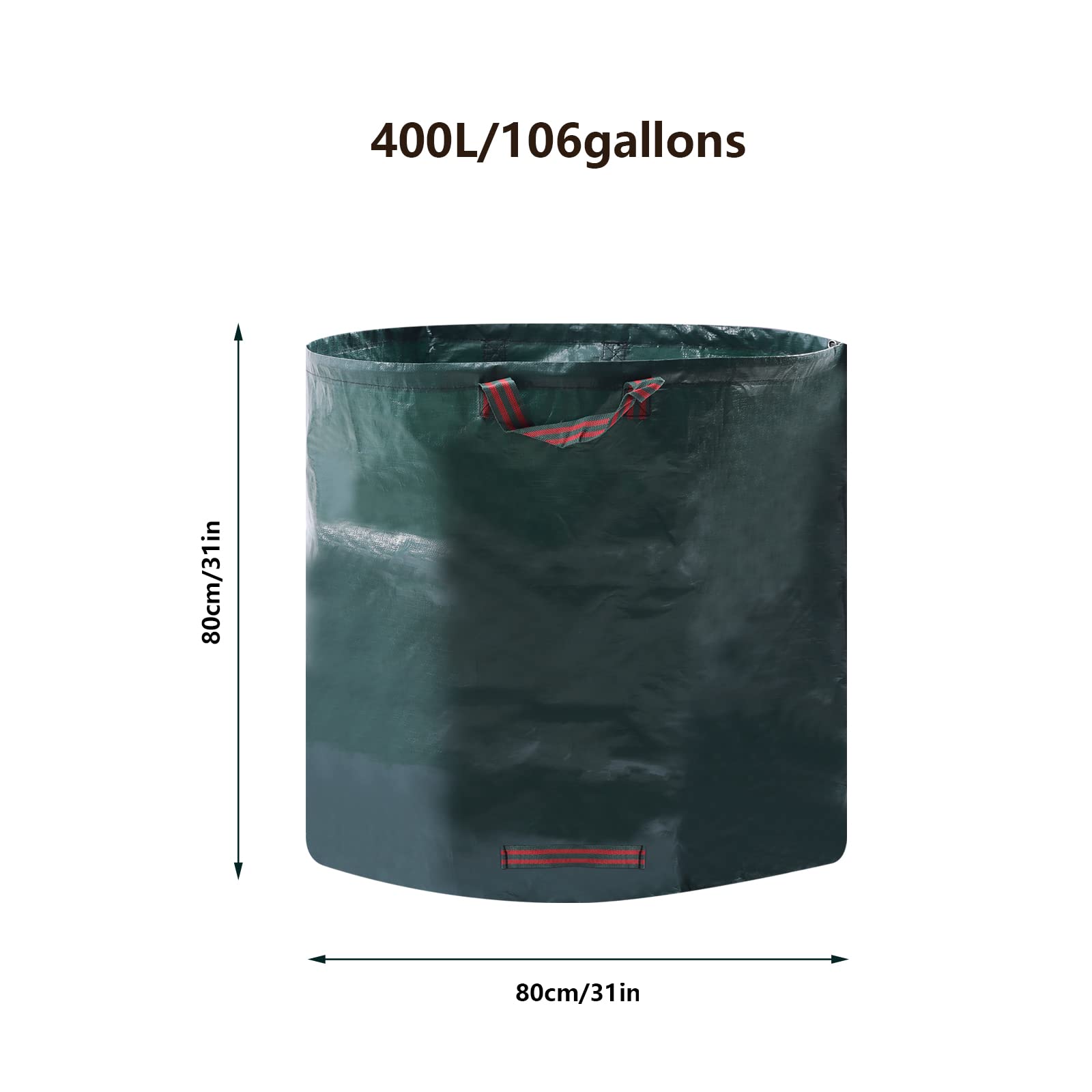 FONSOLUM 2PCS 106Gal Reusable Waste Bag for Garden Yard Lawn Patio, Foldable Outdoor Leaves Grass Clippings Debris Trash Bags, Freestanding Container Bag with 4 Reinforced Handles for Trimming Plant