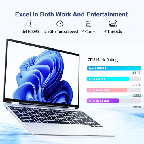 2024 Newest 14" Laptop Windows 11, 8GB RAM 512GB SSD, Intel Quad-Core Processor (up to 2.9GHz), IPS FHD 1080P Display Laptop Computer with USB Type-C&A, Mini HDMI, TF Card Slot, WiFi, Slim - Image 4