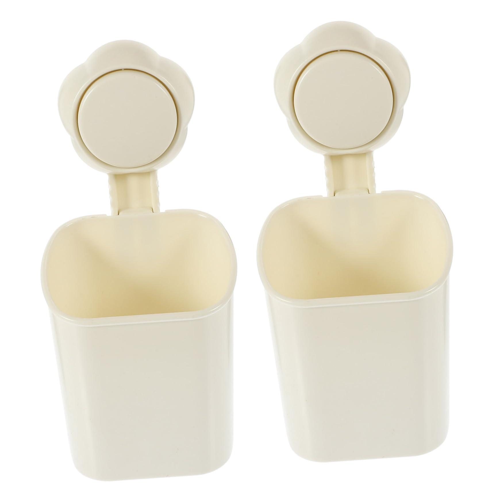 ULTECHNOVO Soporte De Cepillos De Dientes De Pared con Ventosa De Diseño con Drenaje Almacenamiento Multiusos para Baño Y Cocina Compatible Mayoría De Cepillos Y 2 Piezas X 4