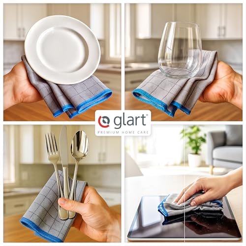 Glart 44C4R 4X Carbontücher, Fensterputztücher, Scheibentuch, Carbon Auto Tücher, Mikrofaser Glastücher, Auto Fenstertuch ohne Streifen & Schlieren, Scheiben Poliertücher fusselfrei 50x40 cm, 400 GSM