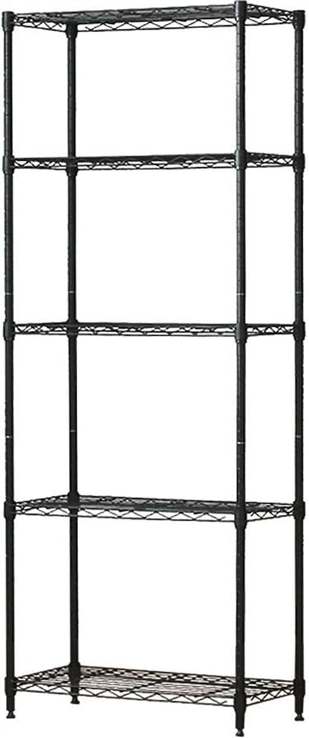 Doshisha M1560305BK Luminous Compatible, 5 Tiers, Width 23.6 inches (60 cm), Slim Steel Rack, Shelf, Storage, Black, Overall Load Capacity 76.8 lbs (325 kg), Width 23.4 inches (59.5 x 29.5 x 151.5 cm), Heavy Duty Wire Shelf, Depth 1.2 inches (30 mm), Pole Diameter 0 mm), Compatible with Parts, Kitchen Laundry