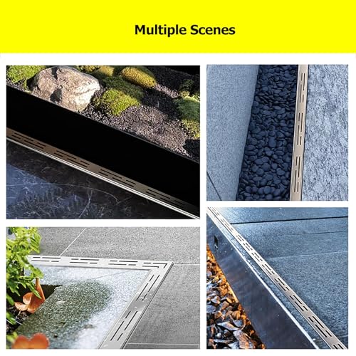 Kit de vidange de canal en acier inoxydable 100 cm pour drainage de l'eau extérieur - 7