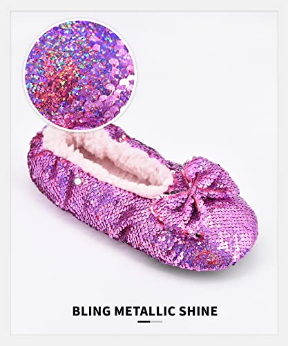 Image of Panda Bros Womens Ballerina Sequin Slippers, Bling House Slippers With Grippers