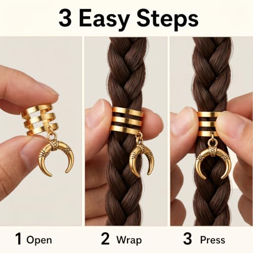 Olen Gold Hair Jewelry para Trenzas, 25 piezas miniatura 5