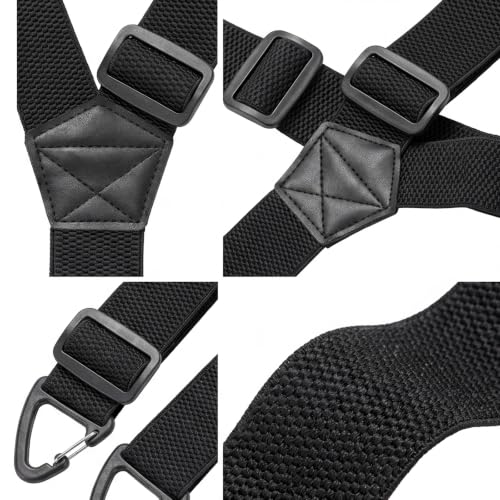 Image of Suspenders for Men Black, Professional Elastic Braces with Strong Clips, Durable Support for Work and Formal Wear, Adjustable Design for Daily Comfort, Black Color Polyester Material