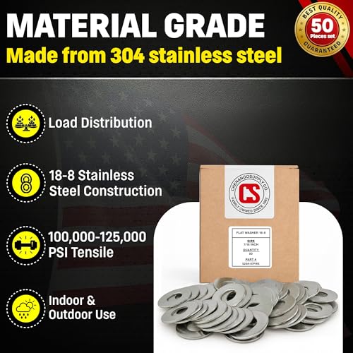 Image of Stainless 7 /16-14 Flat Washer, 304 Stainless Steel, 50 Pieces (7 /16-14 Flat Washer)