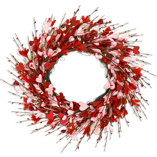 AMF0RESJ Valentine's Day Wreath for Front Door Valentine Wreath with