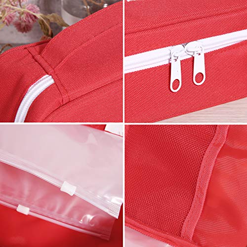 Image of First Aid Bags Empty, Portable Travel Medicine Bag for Camping Hiking Vehicle Motorcycle, Empty First Aid Bag for Home Emergency (2 Packs Red)