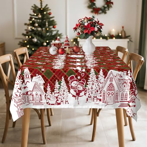 Nappe de Noël rectangulaire 152x304cm verte et rouge pour table de fête Élan - 5