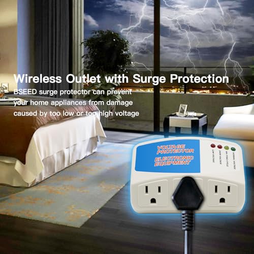 Bseed BSSP008120V1P Voltage Protector, 3 Outlet Plug In Surge Protector For Home Appliance Multi Function Plug thumb #1