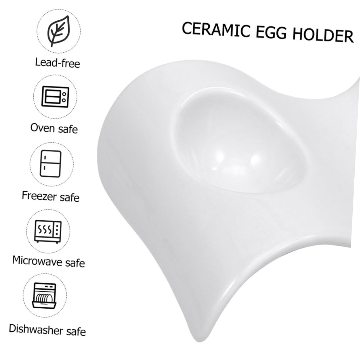 Ciieeo Coquetiers Créatifs 6 Pièces en Céramique Blanche pour Œufs | Format de Table Moderne, Lot de Six, Entretien Facile, Maintien des Œufs Durs Mini Amuse-bouches