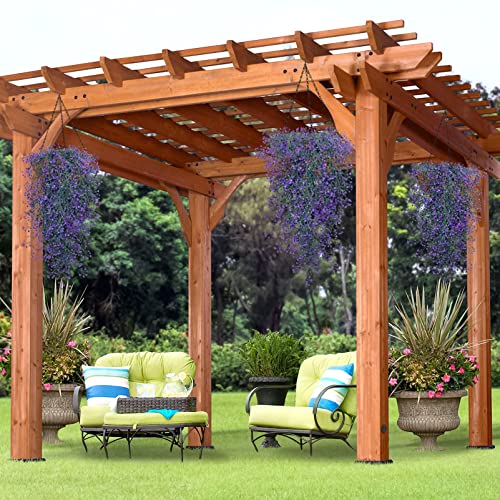 6 Pcs Artificial Hanging Plants Fake Ferns Faux Ivy Hanging Vines Wall Plants For Indoor Outdoor Garden Patio Yard Room Party Weddings Home Decorations, Purple #TOP5