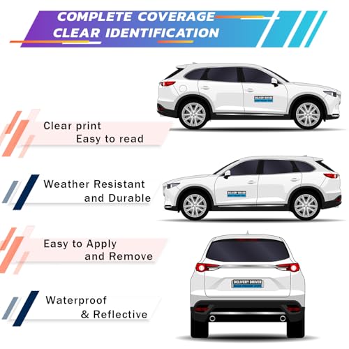 Image of Delivery Driver Car Magnet, Delivery Magnetic Car Door and Bumper Sign, High Reflective, Stronger Magnetic, Eye-Catching Design for Delivery.