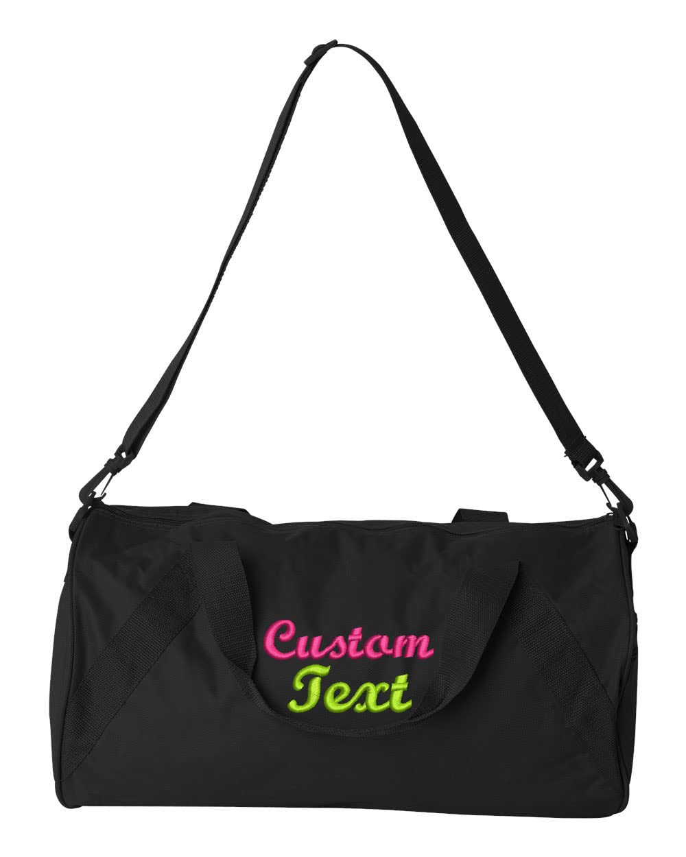 Custom Sport Duffel Bags for Men, Women, Recycled, Black - Your Name - Personalized Weekender Bag for Gym, Overnight, Travel