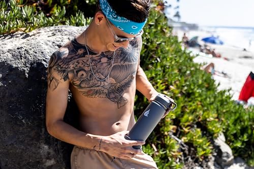 Image of HYDRO CELL Stainless Steel Insulated Water Bottle with Straw - For Cold & Hot Drinks - Metal Vacuum Flask with Screw Cap and Modern Leakproof Sport Thermos for Adults (Graphite 24oz)