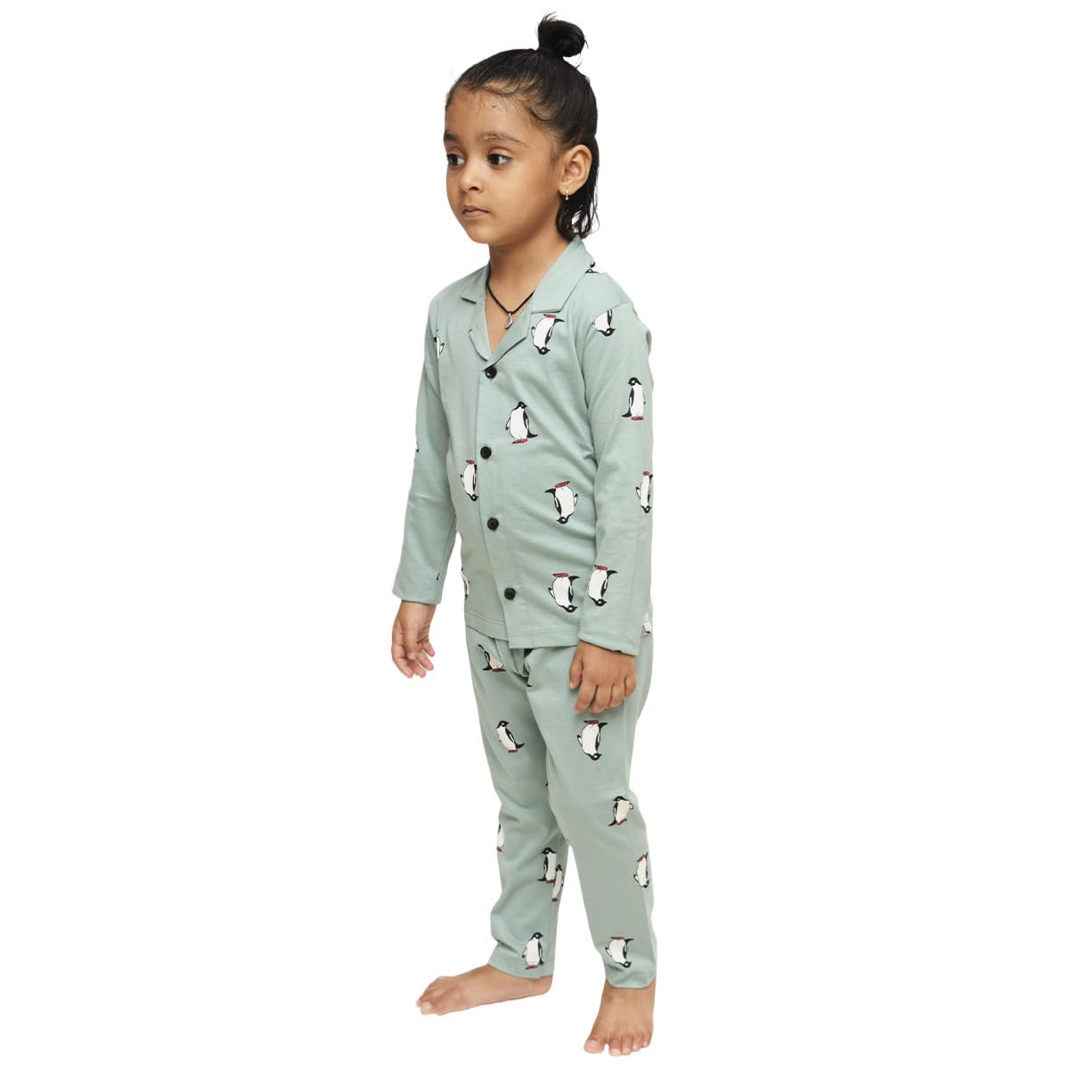 3BROS Pajama Set Kid's Pure Cotton Printed Full Sleeves Night Suit/Dress For Boys/Girls & Top Sleep Suit Combo Sky Blue Coloured 3-4 Years - Image 4 thumbnail