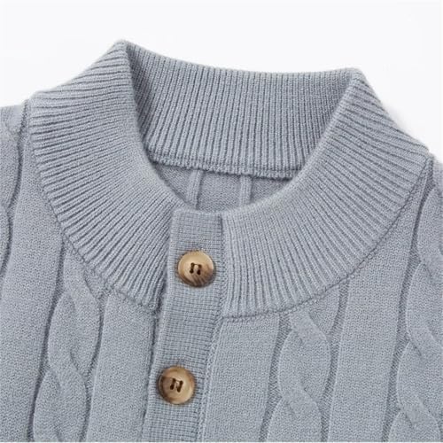 Men Solid Thicken Woolen Sweater Long Sleeve Mockneck Warm Knit Pullovers Fall Winter3