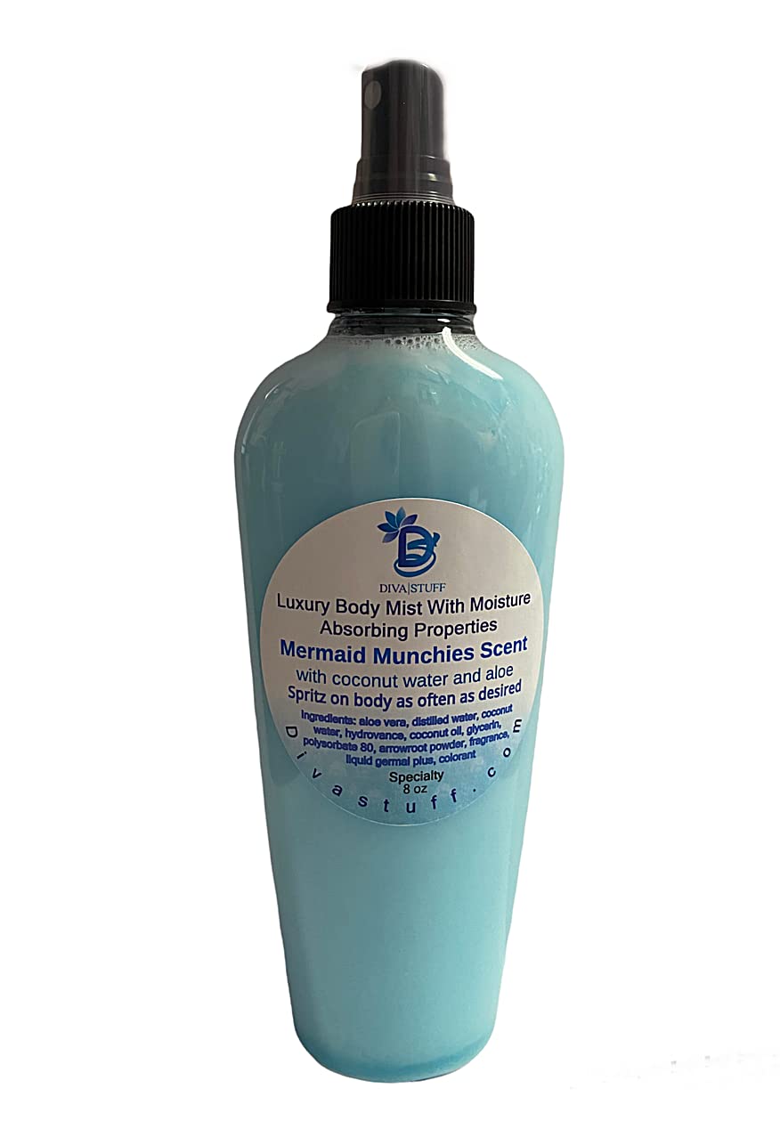 Diva Stuff Mermaid Munchies Scented Moisture Mist With Sweat Absorbing Properties, Coconut Water and Aloe