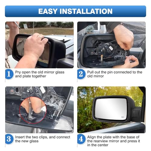 Verre de rétroviseur chauffant Dodge Ram 1500 angle réglable dégivrage optimal - 4