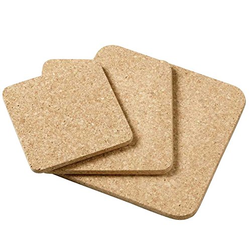 Viking en liège Woodware - 3 pièces carré Hot Pad (140,180,220 mm) en liège
