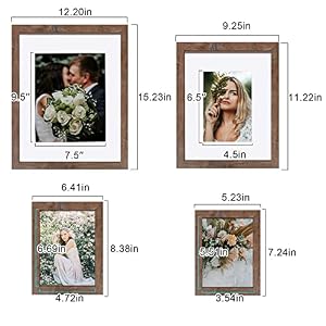 SESEAT Picture Frames Collage, Gallery Wall Frame Set with 11x14 8x10 5x7 4x6 Frames in Brown Finishes, Set of 10 SESEAT Picture Frames Collage Gallery Wall Frame Set with 11×14 8×10 5×7 4×6 Frames in Brown Finishes Set of 10